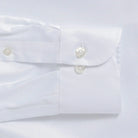 White Thompson custom dress shirt cuff and sleeve detail