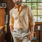 Yellow Torello Check custom shirt styled casually — men's summer shirt by Ledbury
