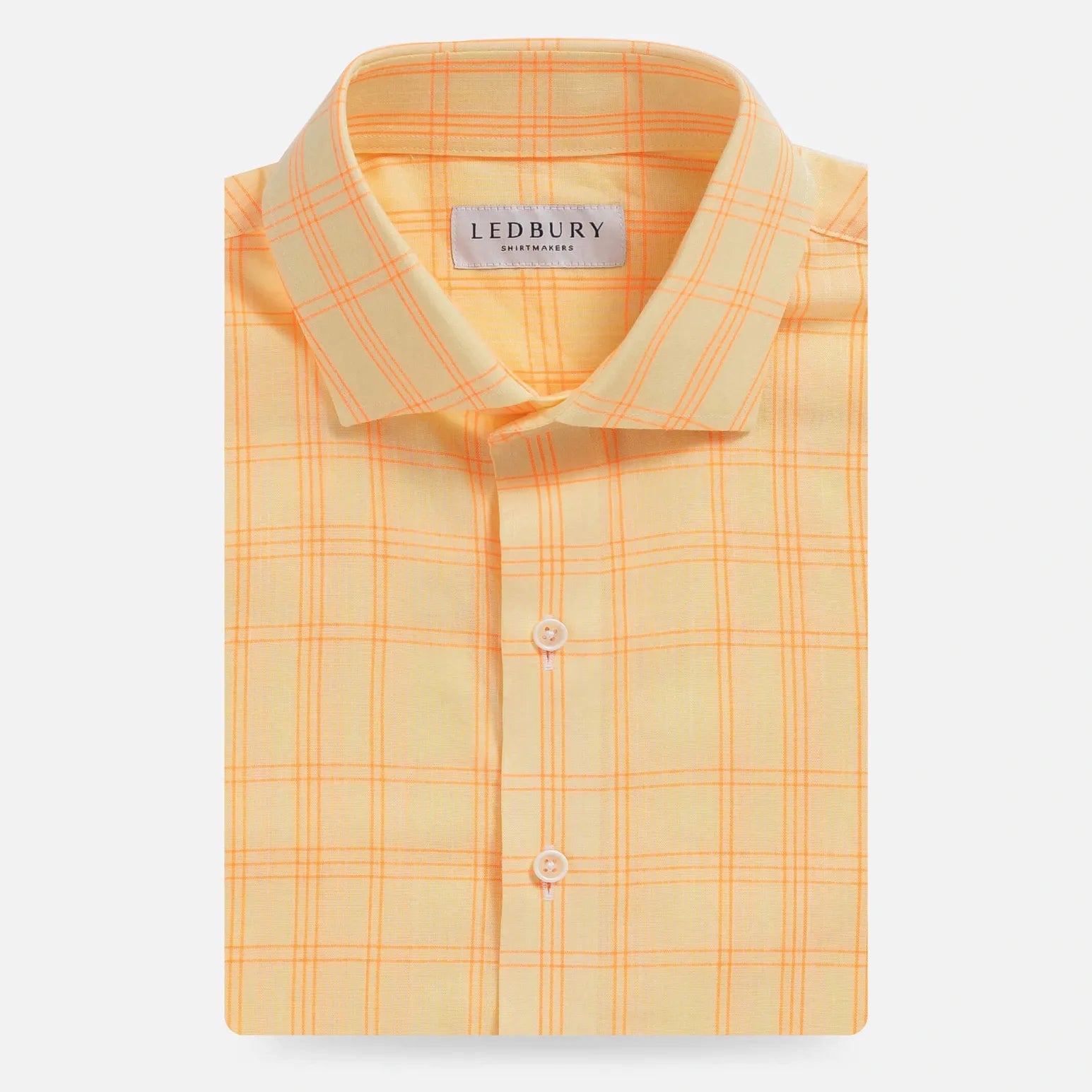 Yellow Torello Check custom shirt — men's yellow check casual shirt by Ledbury