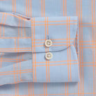 Double button barrel cuff detail on the Ledbury Light Blue Torello Check shirt