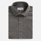 Steel Grey Foxcroft Corduroy custom shirt in midweight cotton micro cord - front view