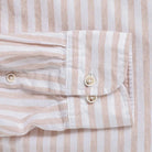 Tan Barretto stripe shirt sleeve and cuff detail - casual wash construction