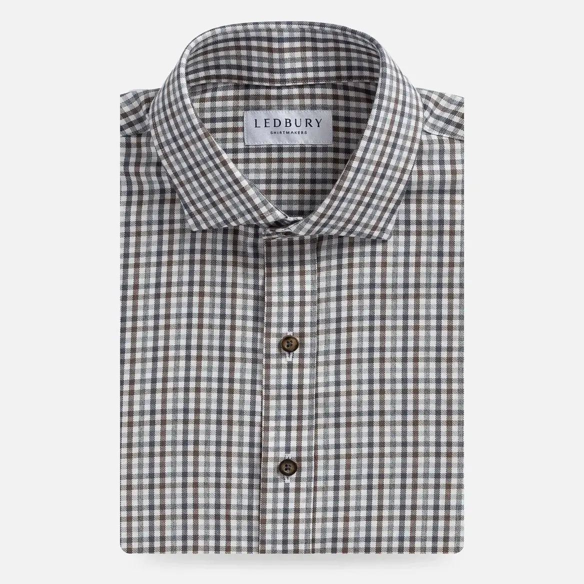 The Steel Grey Levine Brushed Cotton Custom Shirt Custom Casual Shirt- Ledbury