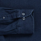 Indigo Lisden denim shirt sleeve and cuff detail - double button barrel cuff