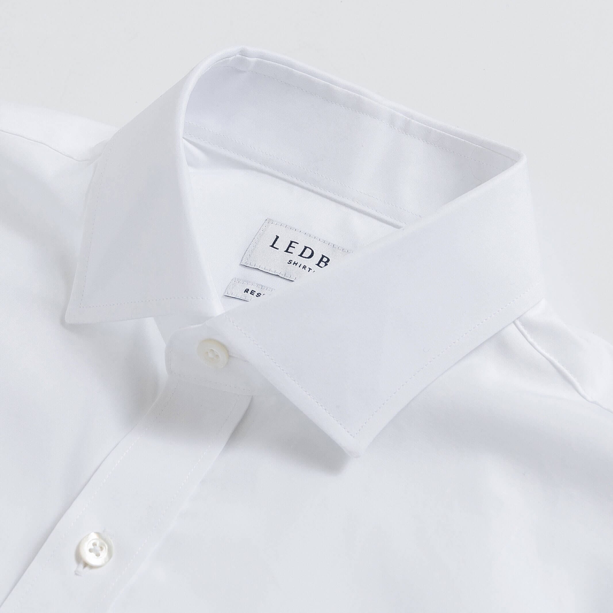 White Thomas Mason Carlyle collar detail - Giza 87 Egyptian cotton fine twill