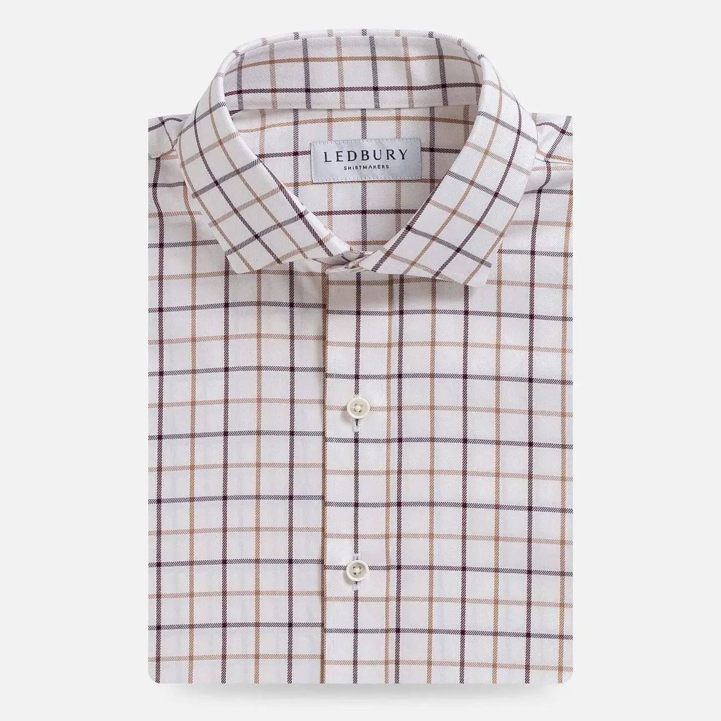 The Eggplant Hastings Windowpane Check Custom Shirt Custom Dress Shirt- Ledbury