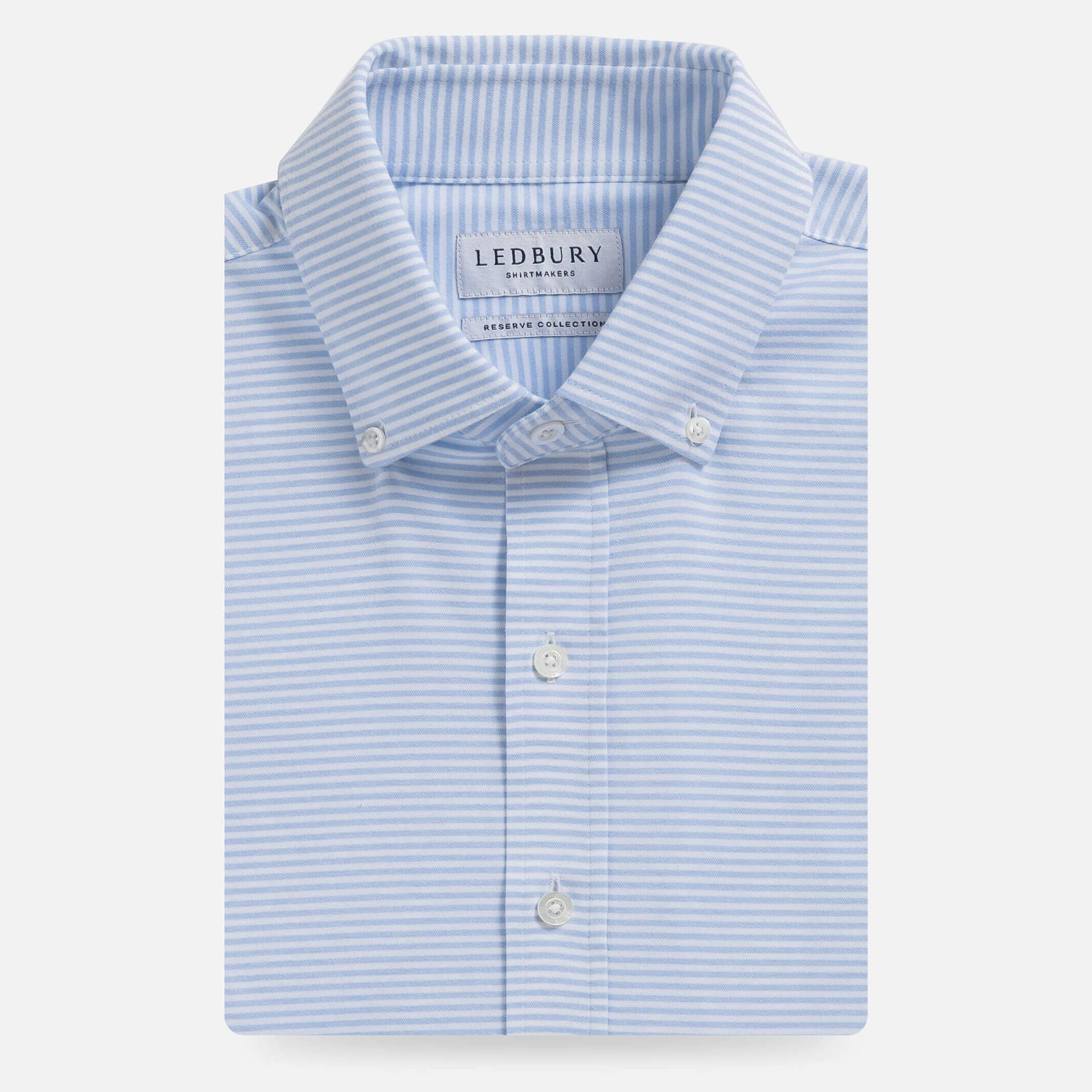 The Blue Chaparral Stripe Knit Custom Shirt Custom Dress Shirt- Ledbury