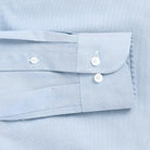 Light blue Duval Pinpoint Oxford custom shirt - sleeve and double button barrel cuff close-up