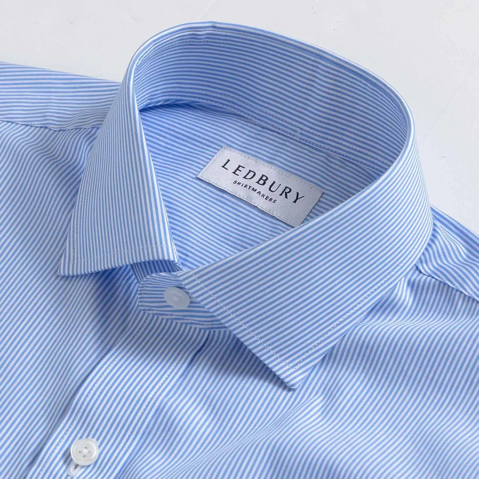 The Blue Alder Stripe Custom Shirt Custom Dress Shirt- Ledbury
