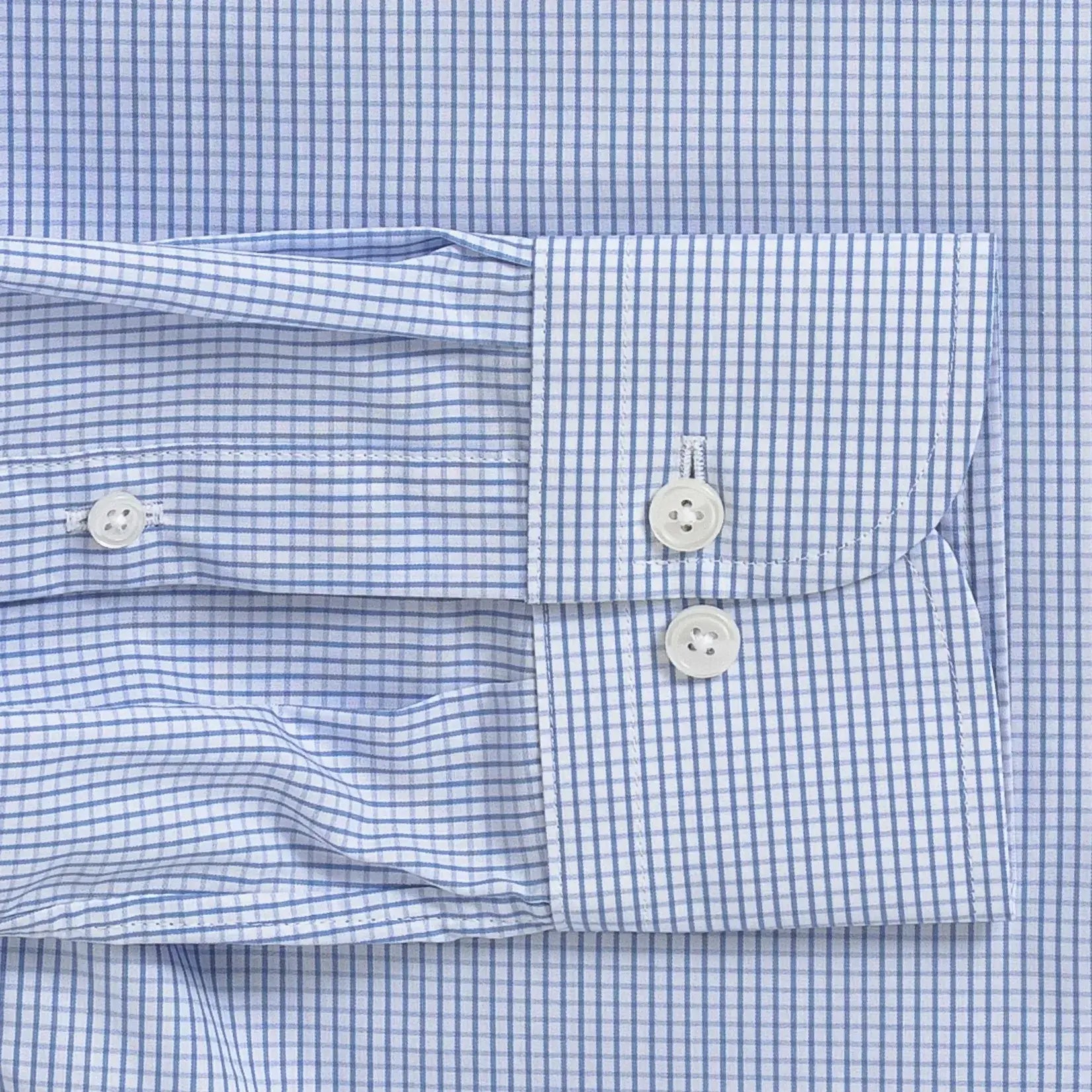 The Blue Ellair Micro Check Custom Shirt Custom Dress Shirt- Ledbury