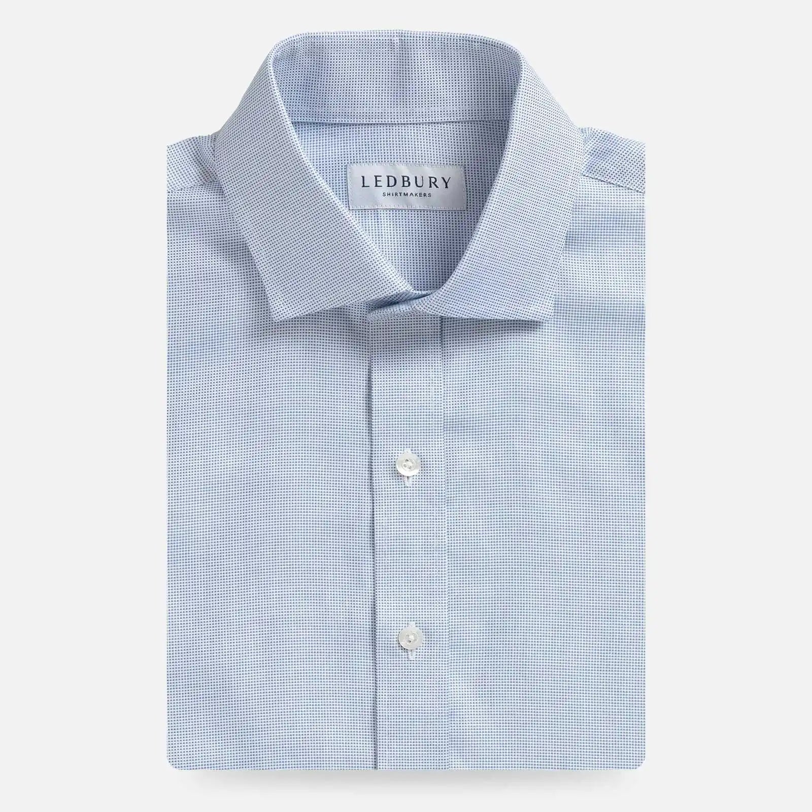 Blue royal oxford dress shirt - Ledbury Conwell custom fit shirt with natural sheen