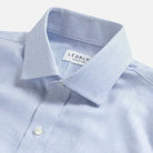 Blue Conwell dress shirt collar detail - 100% cotton royal oxford fabric
