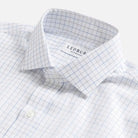 Windowpane pattern dress shirt collar detail - custom fit guaranteed to fit perfectly