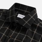 Men's charcoal windowpane flannel - sophisticated casual shirt