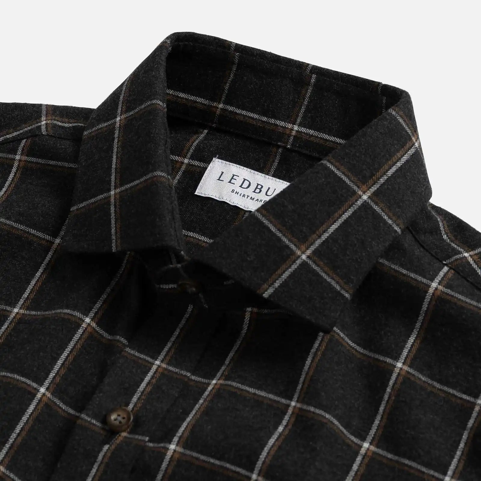 Men's charcoal windowpane flannel - sophisticated casual shirt