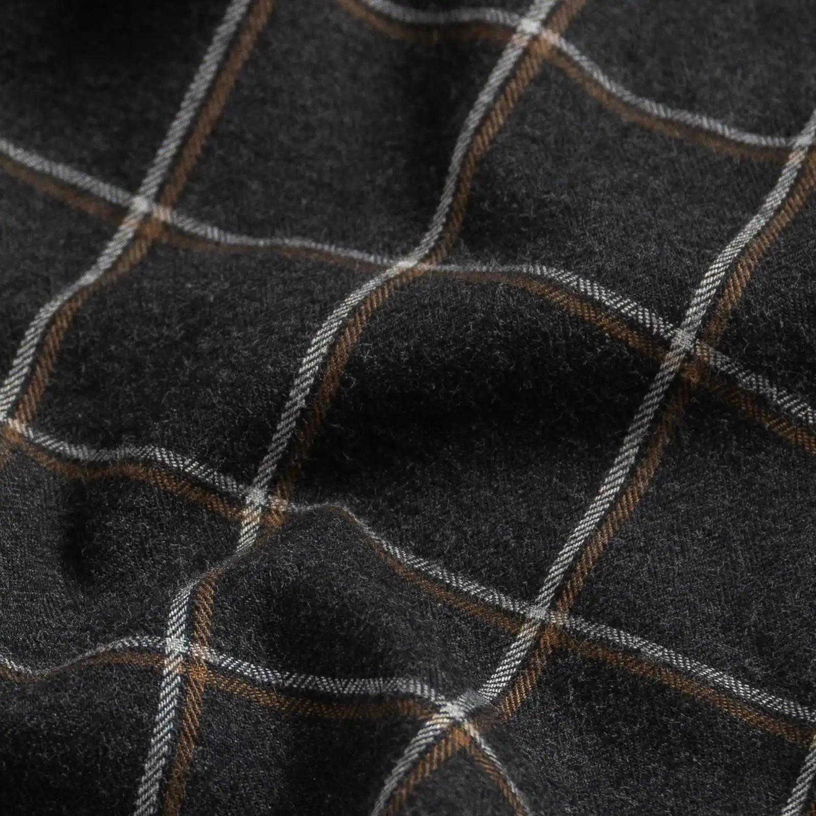 Orville flannel windowpane pattern detail - brushed cotton texture close-up