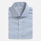 Light blue micro check dress shirt - Ledbury Burrell Albini-woven twill