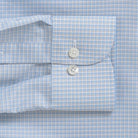 Light Blue Burrell shirt collar detail - Albini-woven twill with mother-of-pearl buttons