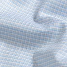 Light blue micro check fabric close-up - Ledbury Burrell Albini-woven twill