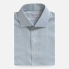 Light sage micro check dress shirt - Ledbury Burrell Albini-woven twill