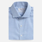 Light blue gingham dress shirt - Ledbury Britton Thomas Mason twill