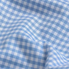 Light blue gingham fabric close-up - Ledbury Britton Thomas Mason twill