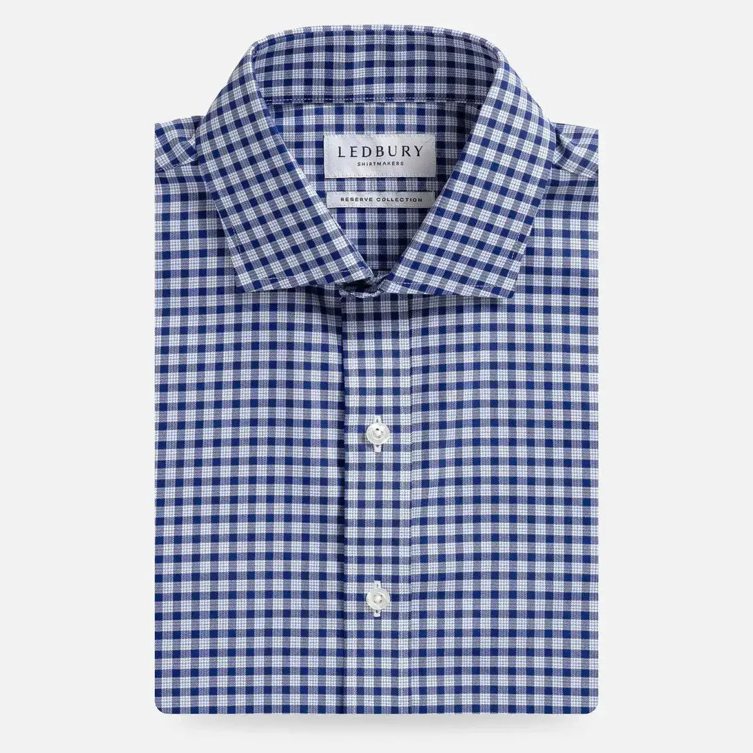 Blue check dress shirt - Ledbury Britton Thomas Mason twill