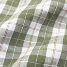 Soft olive plaid fabric close-up - Ledbury Erwood Albini-woven lightweight poplin