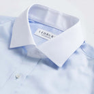 Winchester contrast collar detail - white collar on light blue dress shirt