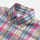 Ledbury Pink Leclair Madras Plaid shirt — collar detail