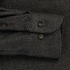 Dark green Delange dobby shirt sleeve - expert construction with adjustable sizing