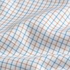 Blue Mabbett check fabric texture - luxurious weave and superior quality