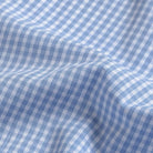 Ledbury Blue Garnaby Gingham shirt fabric — lightweight 100% cotton poplin in a classic blue gingham pattern