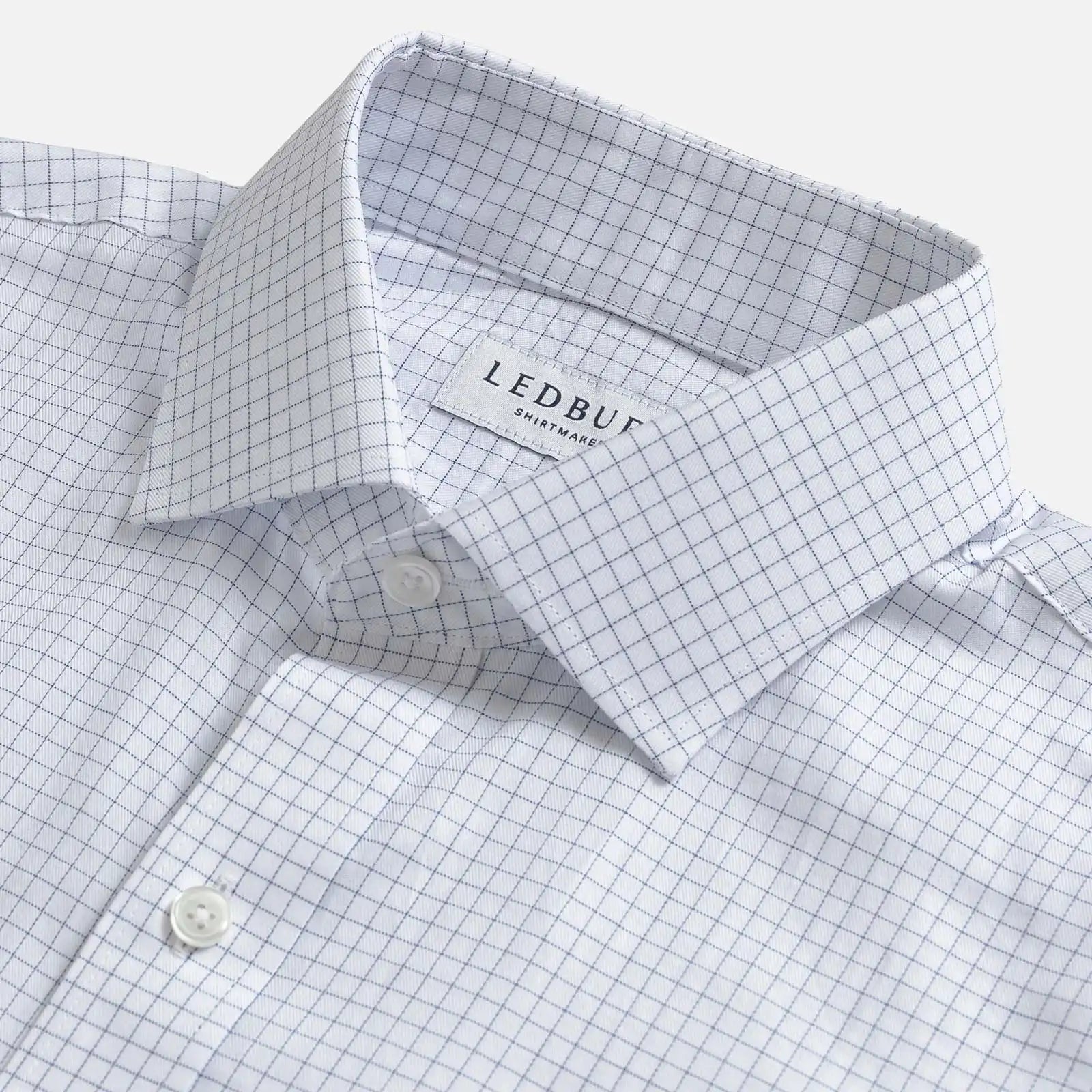 Blue Lymann Check shirt sleeve detail - double button barrel cuff