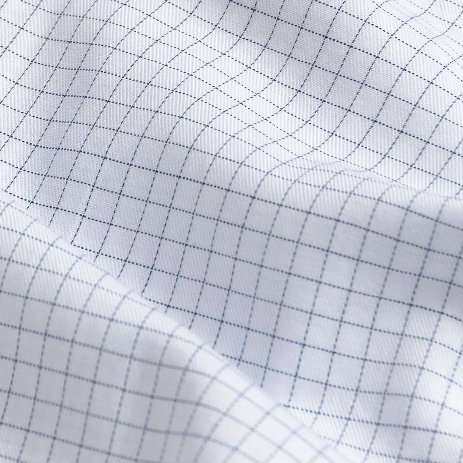 Blue Lymann Check 100% cotton twill check fabric detail - Ledbury