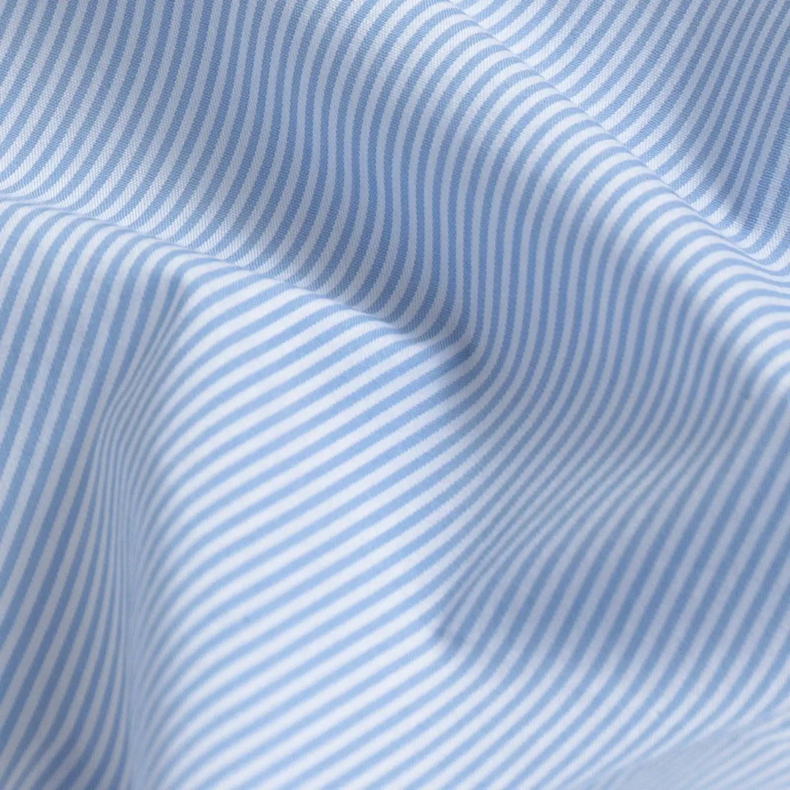 Light blue stretch poplin fabric detail - Ledbury Parksley Stripe dress shirt