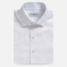 White Culley Cotton Linen custom casual shirt - Ledbury front view
