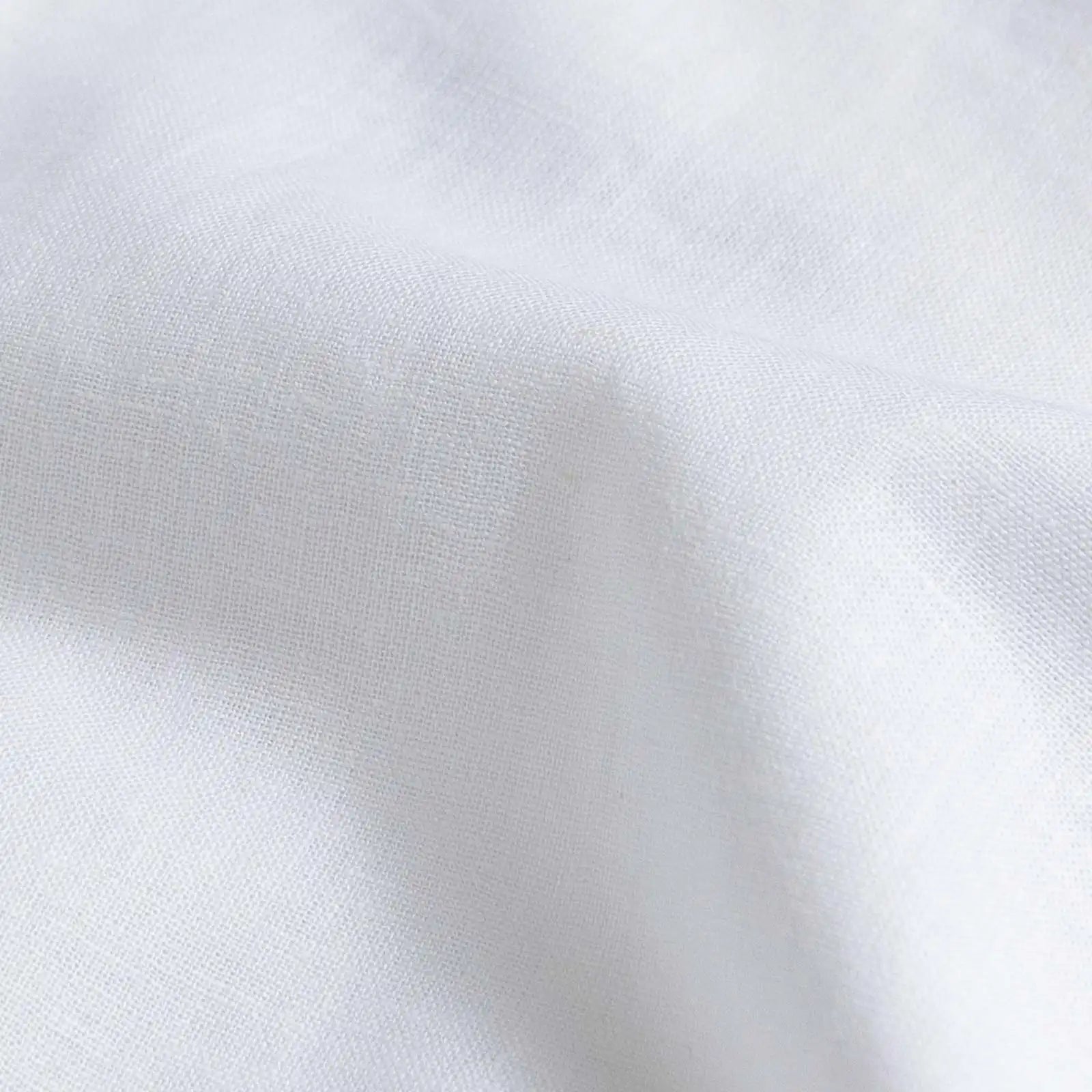 White garment-washed linen cotton fabric detail - Ledbury Culley casual shirt