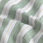Olive cotton linen stripe fabric detail - Ledbury Morey casual shirt