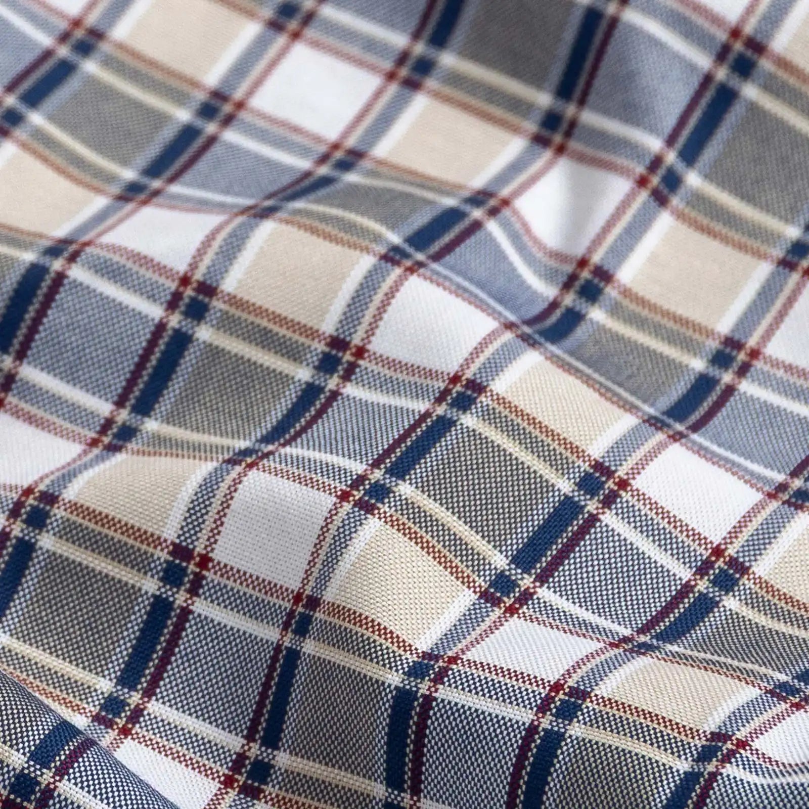 Vintage navy plaid oxford fabric detail - Ledbury Kenmore casual shirt