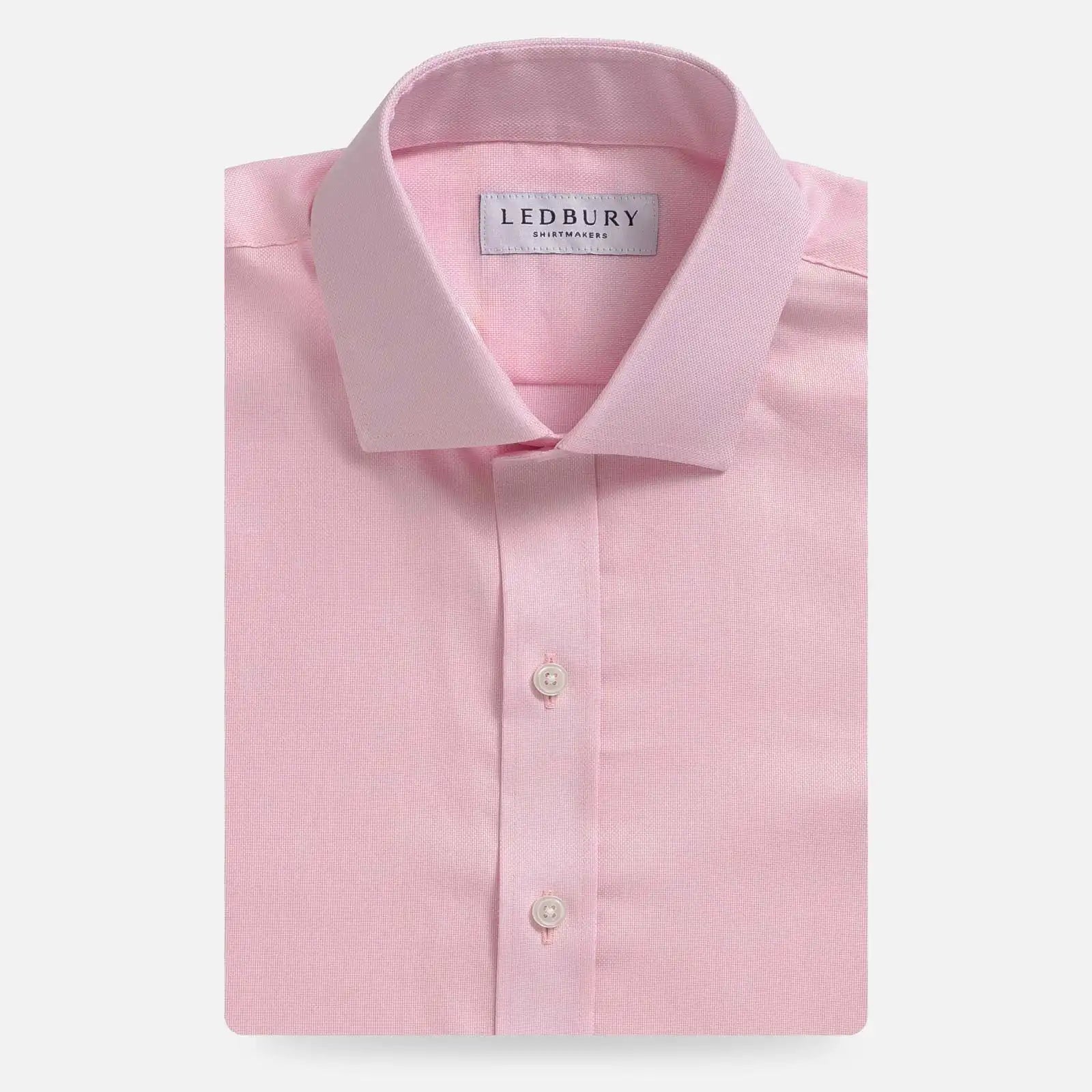 Pink Ancroft Royal Oxford custom dress shirt - Ledbury front view