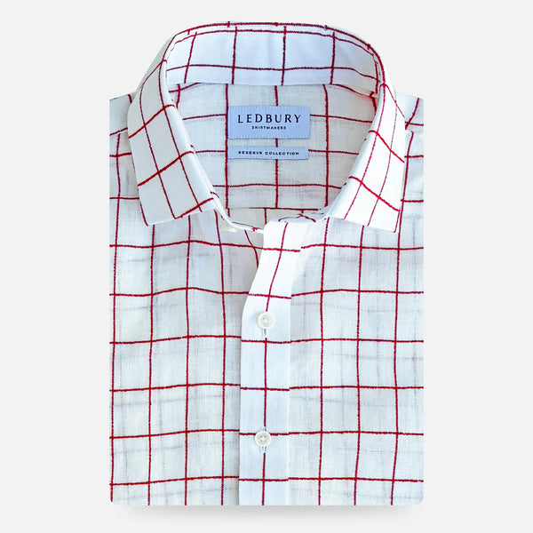 The Cider Red Albini Gilley Linen Check Custom Shirt