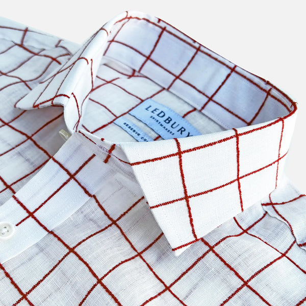 The Cider Red Albini Gilley Linen Check Custom Shirt