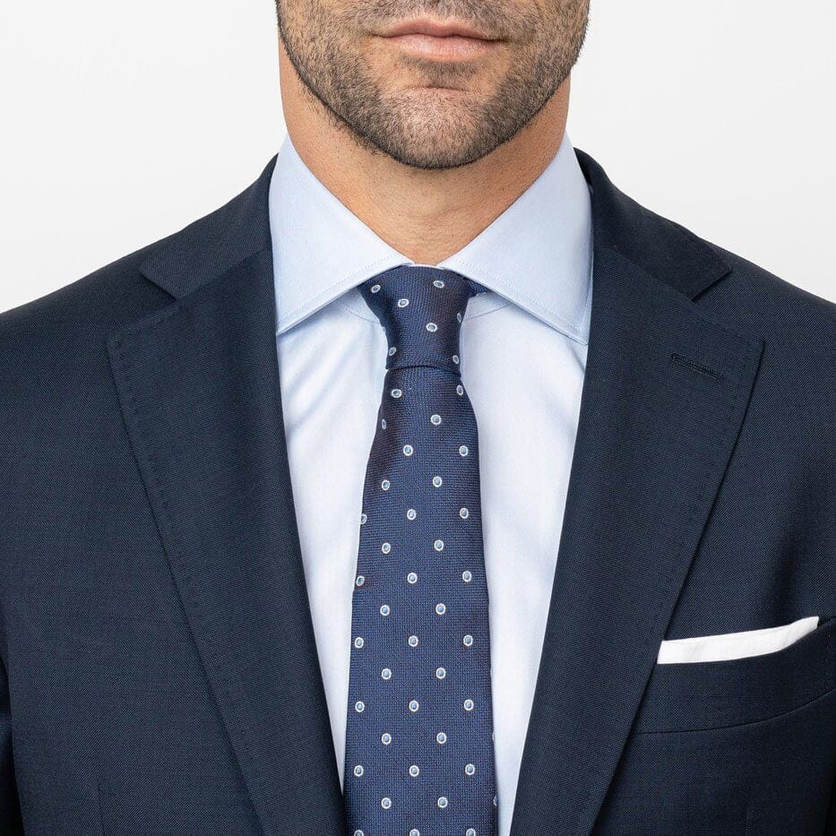 The Blue Fine Twill Spread Dress Shirt Dress Shirt- Ledbury