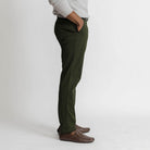 Forest green chinos side view - Richmond modern fit cotton