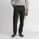 Forest green chino pants men's Richmond fit - cotton twill custom pant