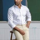 The White George Royal Oxford Custom Shirt Custom Dress Shirt- Ledbury