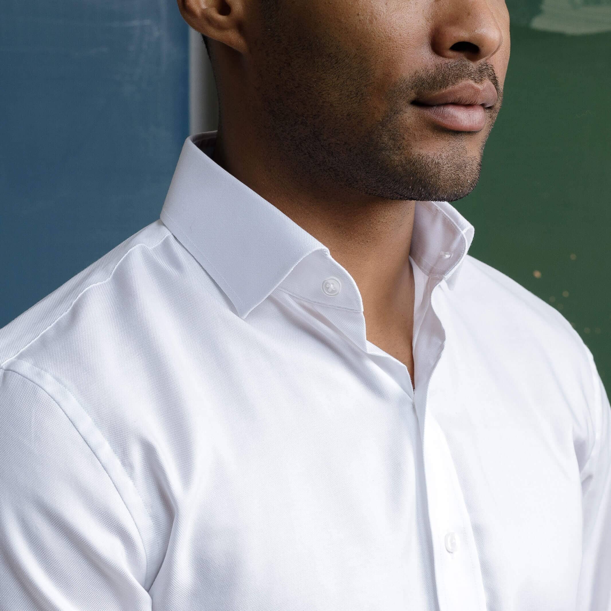 The White George Royal Oxford Custom Shirt Custom Dress Shirt- Ledbury