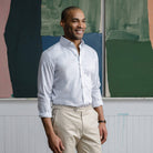 The Light Grey Brompton Mouline Custom Shirt Custom Dress Shirt- Ledbury