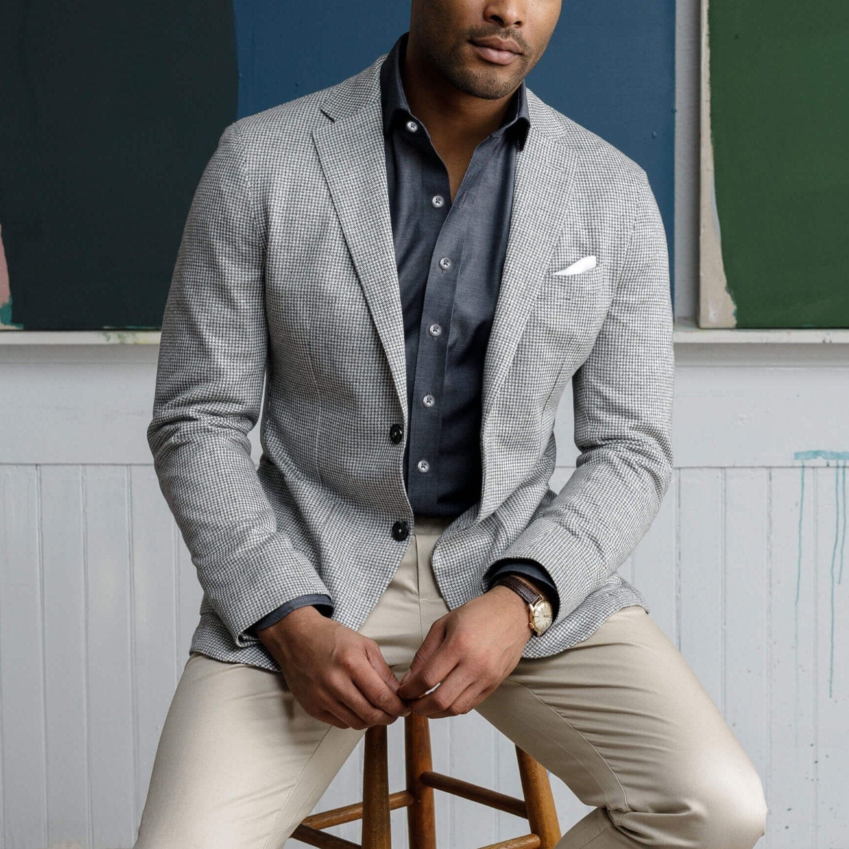 Charcoal dress shirt styled for work - wrinkle-free non-iron fine twill